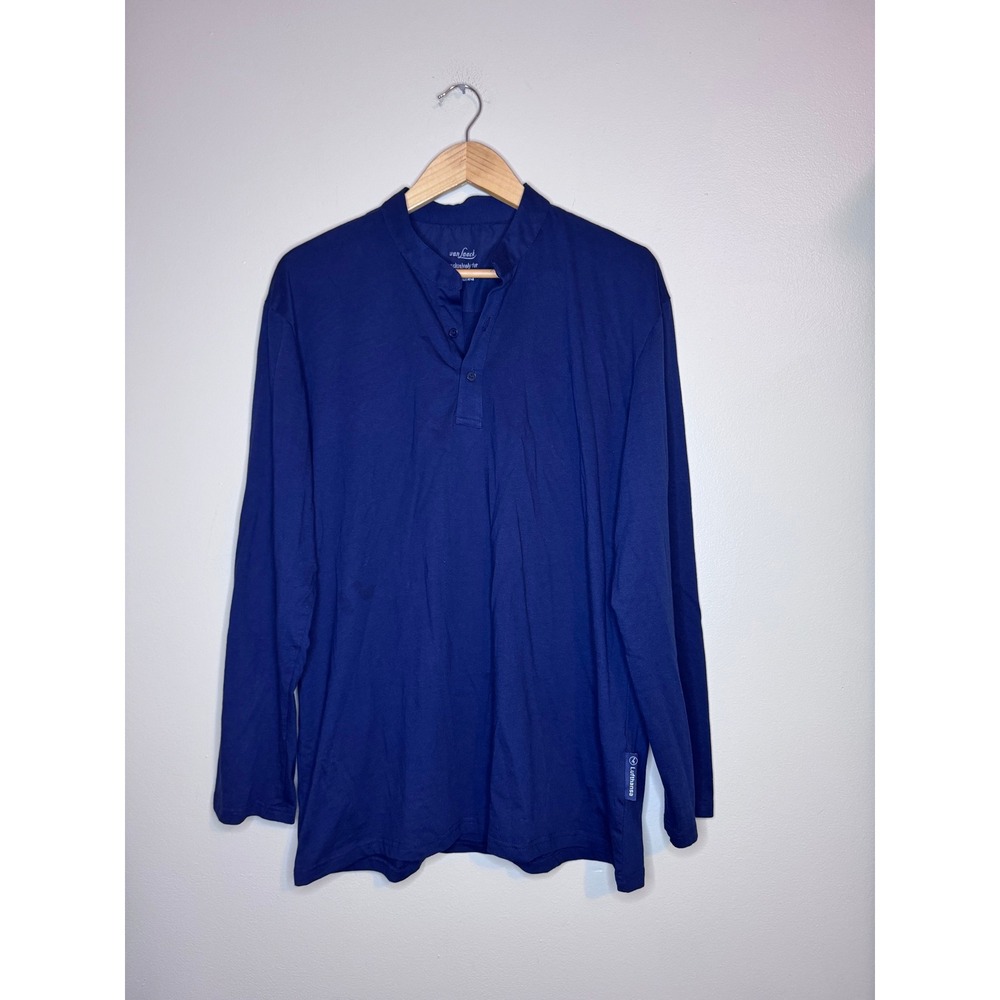 Van‎ Laack Lufthansa Exclusive Men's Blue Long Sleeve Henley Shirt L